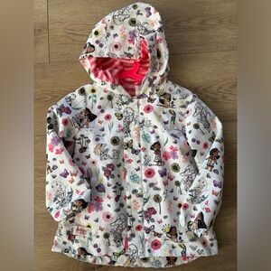 Disney Animators’ Princess Hooded Zip Jacket Size 4 Pocahontas Moana Tinkerbell